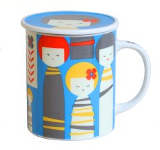画像1: レトロこけし マグカップ(青) (1)