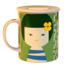 画像2: レトロこけし マグカップ(緑) (2)