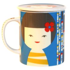 画像2: レトロこけし マグカップ(青) (2)