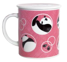 画像2: ほのぼのパンダ マグカップ(ピンク) (2)