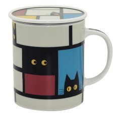 画像1: かくれんぼ猫 マグカップ(アイボリー) (1)