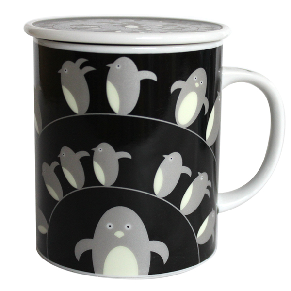 画像1: ペンギン マグカップ(ブラック) (1)